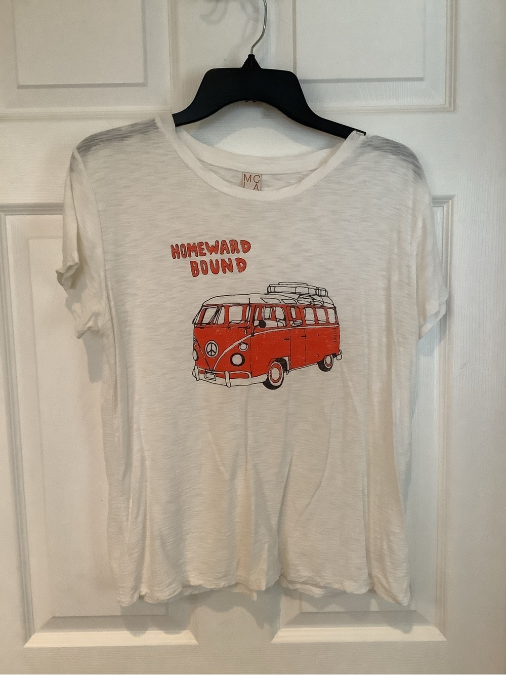 Women's White 'Homeward Bound' Graphic Tee with Red Van -
